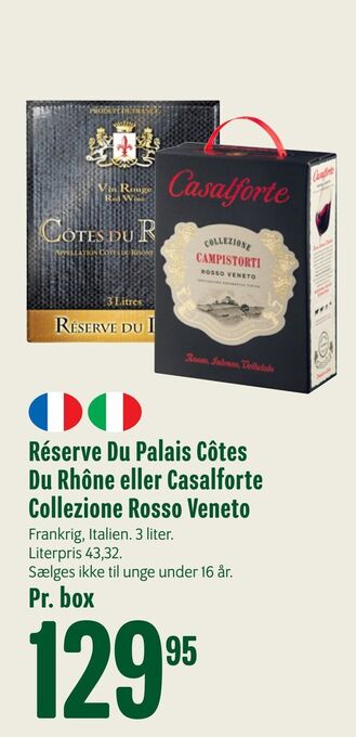Min Købmand Réserve du palais côtes du rhône eller casalforte collezione rosso veneto tilbud