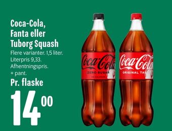 Min Købmand Coca-cola, fanta eller tuborg squash tilbud