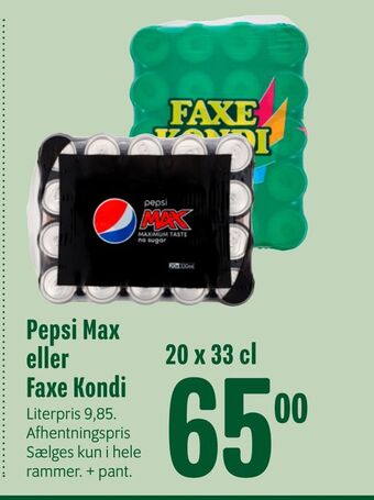 Min Købmand Pepsi max eller faxe kondi tilbud