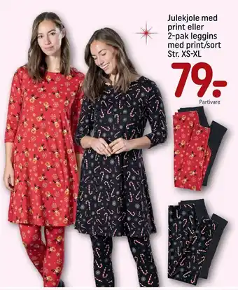REMA 1000 Julekjole med print eller 2-pak leggins med print/sort tilbud
