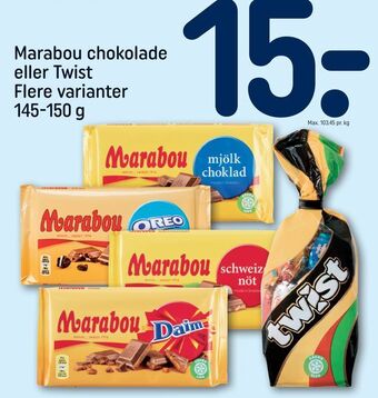 REMA 1000 Marabou chokolade eller twist tilbud