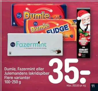 REMA 1000 Dumle, fazermint eller julemandens lakridspiber tilbud