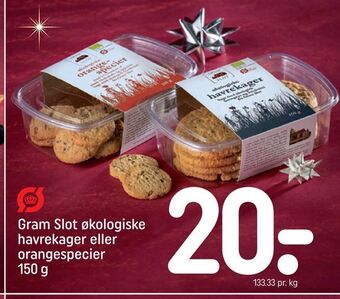 REMA 1000 Gram slot økologiske havrekager eller orangespecier tilbud