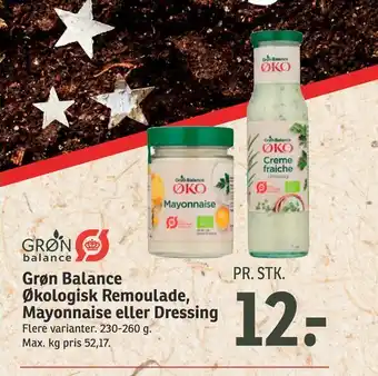 SPAR Grøn balance økologisk remoulade, mayonnaise eller dressing tilbud