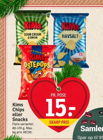 SPAR Kims chips eller snacks tilbud