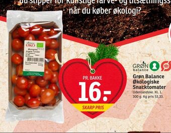SPAR Grøn balance økologiske snacktomater tilbud
