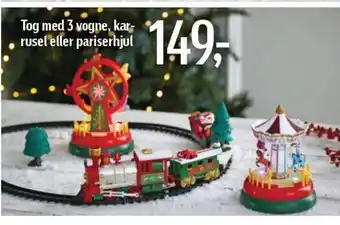 Tog Med 3 Vogne Karrusel Eller Pariserhjul