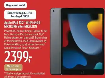 Føtex Apple iPad 10.2 " Wi-fi 64GB MK2K3KN Eller MK2L3KN tilbud