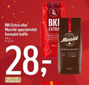 Extra specialristet kaffe formalet