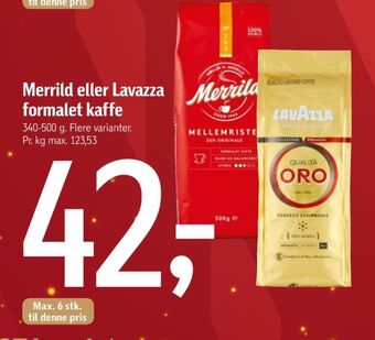 Mellemristet kaffe formalet