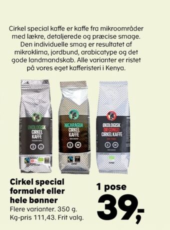 SuperBrugsen Cirkel kaffe formalet tilbud
