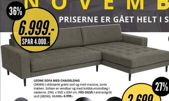 My Home Leone Sofa Med Chaiselong tilbud
