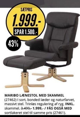 My Home Maribo Lænestol Med Skammel tilbud