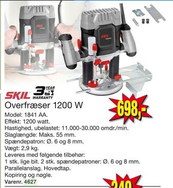 Overfræser 1200 w