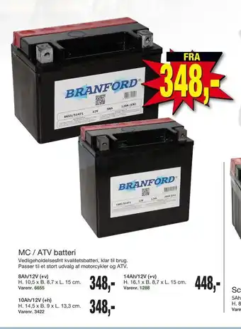 Mc / atv batteri