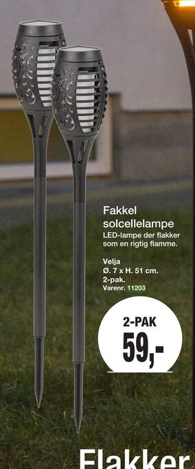 Harald Nyborg Fakkel solcellelampe tilbud