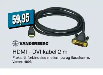 Harald Nyborg Hdmi - dvi kabel 2 m tilbud
