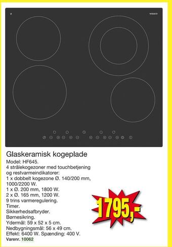 Harald Nyborg Glaskeramisk kogeplade tilbud