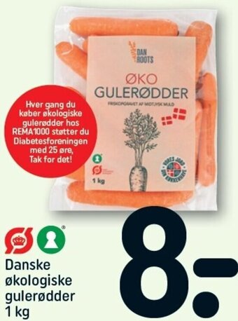 REMA 1000 Danske Økologiske gulerødder 1 kg. tilbud
