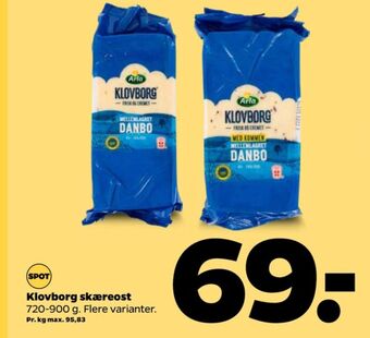Netto Klovborg skæreost danbo mellemlagret 45+ tilbud