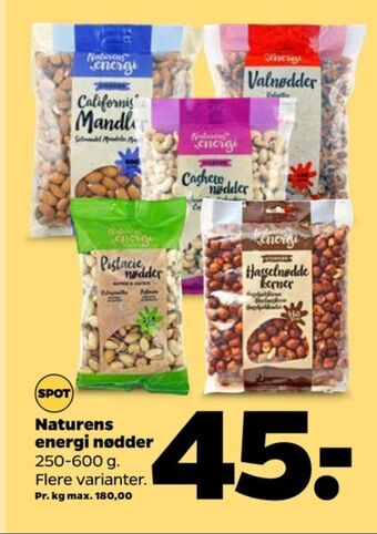 Netto Naturens energi pistacienødder tilbud