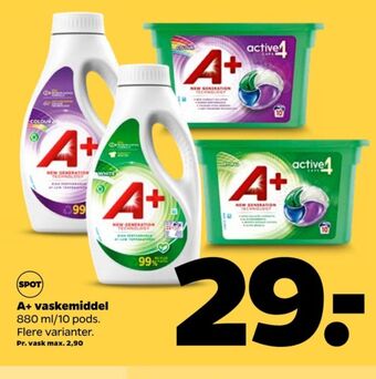 Netto A+ vaskemiddel-flydende tilbud