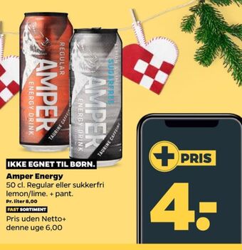 Netto Amper energy drink energidrik tilbud