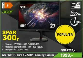 Acer NITRO XV2 XV270P - Gaming skærm