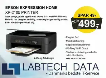 LabTech Data Epson expression home XP-2105 PRINTER tilbud
