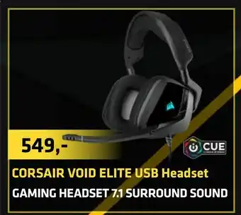 LabTech Data Corsair void elite usb headset gaming headset 7,1 surround sound tilbud