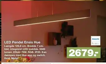 Bauhaus Led pendel ensis hue tilbud
