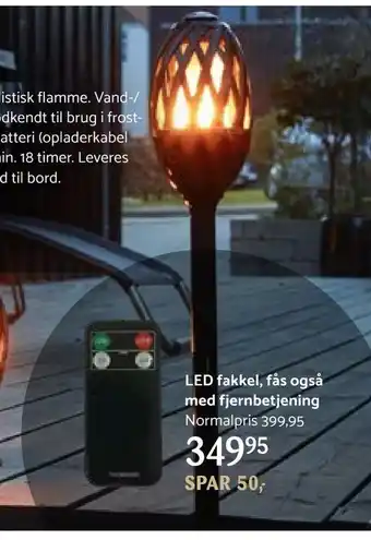 Kop & Kande Led fakkel, fås også med fjernbetjening tilbud
