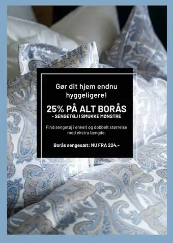 Drømmeland 25% på alt borås sengetøj i smukke mønstre tilbud