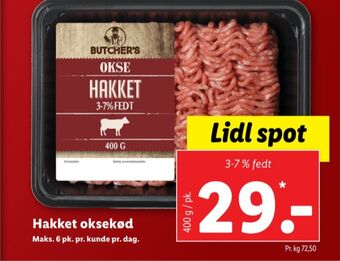 Lidl Butchers hakket oksekød tilbud