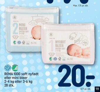 REMA 1000 Nyfødt bleer str 1 2-4 kg tilbud