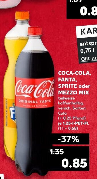 Kaufland Coca-Cola, Fanta, Sprite Oder Mezzo Mix tilbud