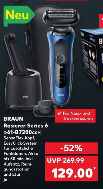 Kaufland Braun Rasierer Series 6 >>61-B7200cc<< tilbud