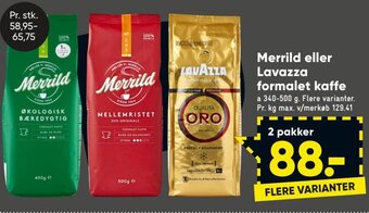 Bilka Merrild Eller Lavazza Formalet Kaffe tilbud