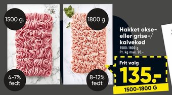Bilka Hakket Okse eller Grise-/ Kalvekød tilbud