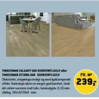 Timberman Calgary Oak Korkvinylgulv eller Timberman Ottawa Oak Korkvinylgulv