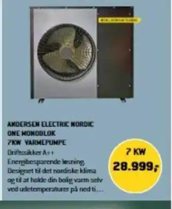 XL-BYG Andersen Electric Nordic One Monoblok 7KW Varmepumpe tilbud