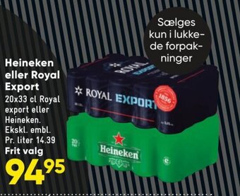 Bilka Heineken eller Royal Export tilbud