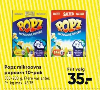Bilka Popz mikroovns popcorn 10-pak tilbud