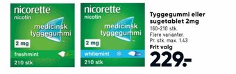 Bilka Tyggegummi eller sugetablet 2 mg tilbud