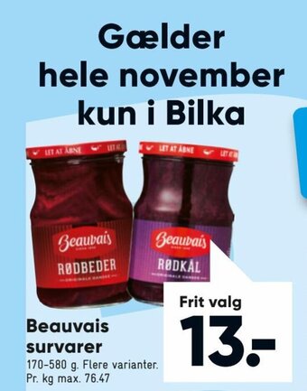 Bilka Beauvais Survarer tilbud