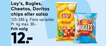 Bilka Lay's Bugles, Cheetos , Doritos chips eller salsa tilbud