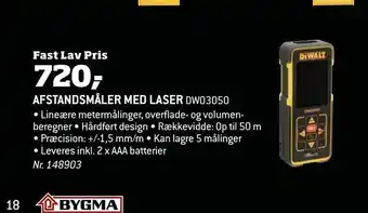 Bygma Afstandsmåler med laser tilbud