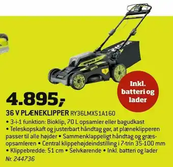 Bygma 36 V Plæneklipper tilbud