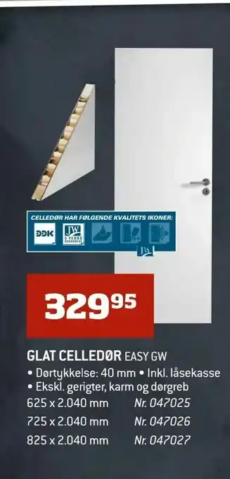 Glat celledør