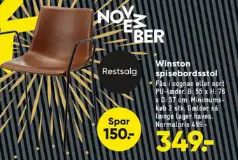 Bilka Winston Spisebordsstol tilbud